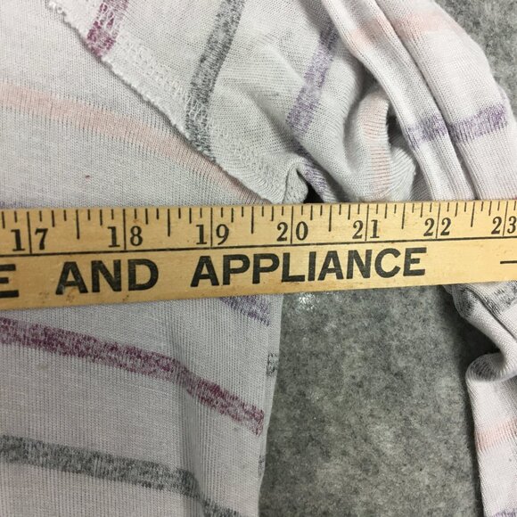 Torrid Top 2 2X Cowl Neck Slim Fit Semi Sheer Striped Beachy Hooded Long Sleeve - Picture 8 of 14